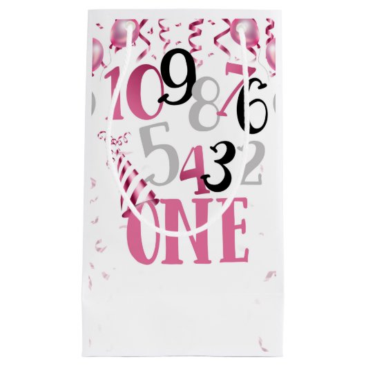 Pink Countdown to One Cadeau sac (Devant)