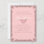 Pink Country Fête des mariées Tea Party Invitation (Dos)