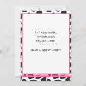 Pink Cow Imprimer Cowgirl Birthday Invitation (Dos)