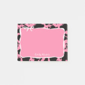 Pink Cow Print & White Bow With Your Name Post-it® Notes (Voorkant)