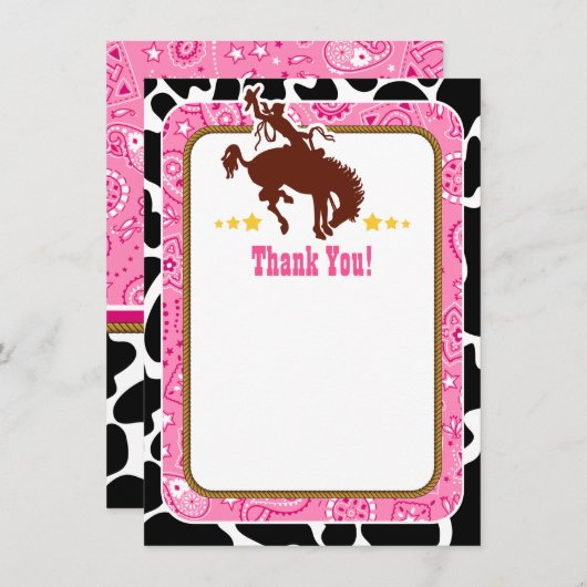 Pink Cowboy Merci Notes (Devant / Derrière)