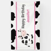 Pink Cowgirl Anniversaire bannières (Vertical)