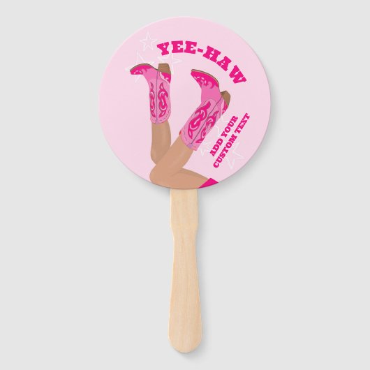 Pink Cowgirl Hand Fan  Handwaaier (Voorkant)