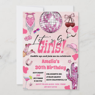 Pink Cowgirl Let's Go Girls beroemd gemaakt door D Kaart