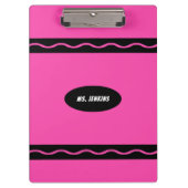 Pink Crayon Leraar School Student Klembord (Voorkant)