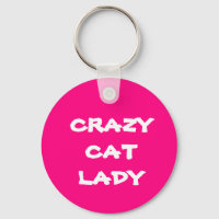 Pink Crazy Cat Lady Sleutelhanger