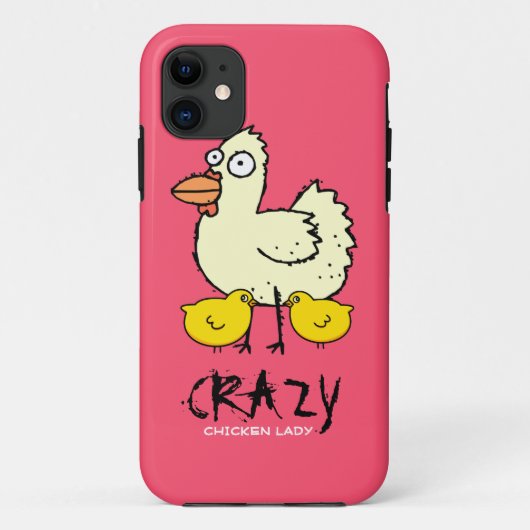 PINK Crazy Chicken Lady Cartoon Hen Case-Mate iPhone Case (Achterkant)