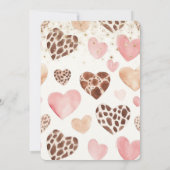 Pink Cream Animal Hearts Gold Sparkle Birthday Kaart (Achterkant)