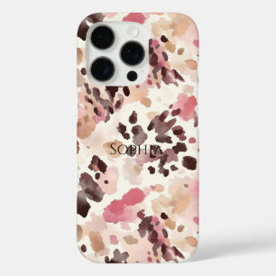 Pink Cream Brown Leopard iPhone 16 Pro Hoesje