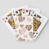 Pink Cream Brown Leopard Hearts Pokerkaarten (Achterkant)
