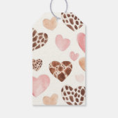 Pink Cream Brown Leopard Hearts Verjaardag Cadeaulabel (Achterkant)