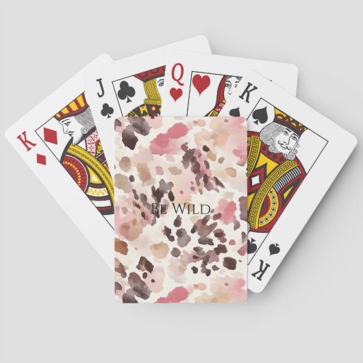 Pink Cream Brown Leopard Pokerkaarten (Achterkant)
