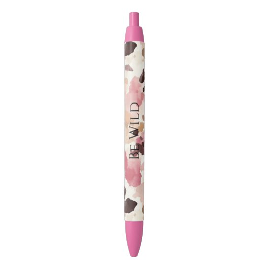 Pink Cream Brown Leopard Zwarte Inkt Pen (Voorkant Verticaal)