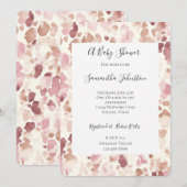 Pink Cream Chocolate Brown Leopard Baby shower Kaart (Voorkant / Achterkant)