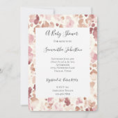 Pink Cream Chocolate Brown Leopard Baby shower Kaart (Voorkant)