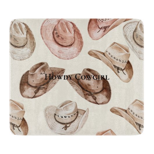 Pink Cream Cowgirl Petten Snijplank (Voorkant)