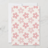 Pink Cream Daisy Flowers Retro Patroon Kaart (Achterkant)