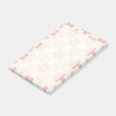 Pink Cream Daisy Flowers Retro Patroon Post-it® Notes (Schuin)