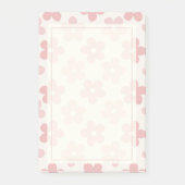 Pink Cream Daisy Flowers Retro Patroon Post-it® Notes (Voorkant)
