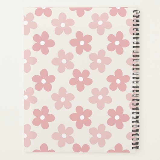 Pink Cream Daisy Flowers Retro Pattern (Dos)