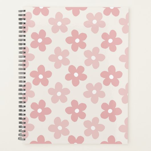 Pink Cream Daisy Flowers Retro Pattern (Devant)