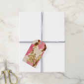 Pink Cream Gold Koeienhuid Tree Cadeaulabel (Met Touw)