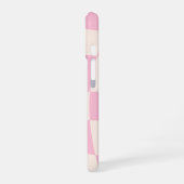 Pink Cream Grid Check Checker Board Phone Case iPhone 16 Hoesje (Linkerkant)
