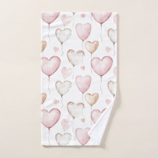 Pink Cream Hearts (Serviette à main)