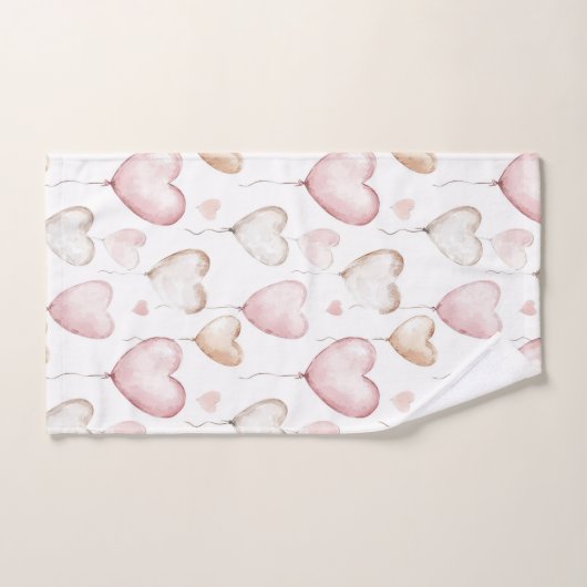 Pink Cream Hearts (Serviette à main)