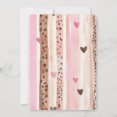 Pink Cream Hearts Leopard Stripes Verjaardag Kaart (Achterkant)