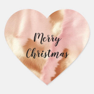 Pink Cream Tan Southwest Cowgirl Koeienhuid Hart Sticker