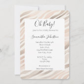 Pink Cream Zebra Animal Print Baby shower Kaart (Voorkant)