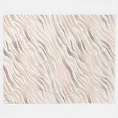 Pink Cream Zebra Animal Print Fleece Deken (Voorkant (Horizontaal))