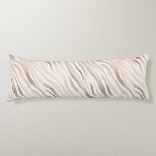 Pink Cream Zebra Animal Print Lichaamskussen (Voorkant)