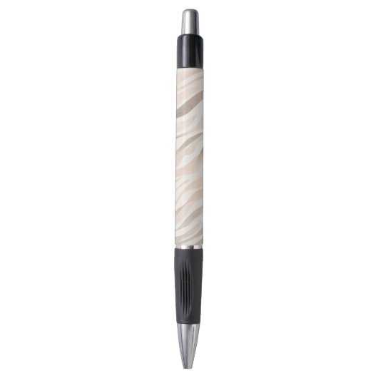Pink Cream Zebra Animal Print Pen (Voorkant Verticaal)