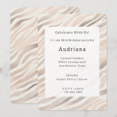 Pink Cream Zebra Animal Print Verjaardag Kaart (Voorkant / Achterkant)