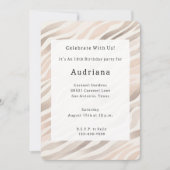 Pink Cream Zebra Animal Print Verjaardag Kaart (Voorkant)