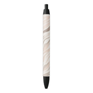 Pink Cream Zebra Animal Print Zwarte Inkt Pen