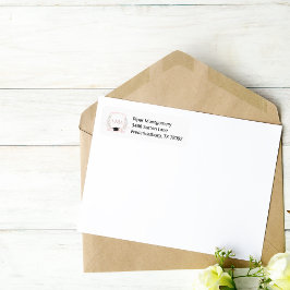 Pink Crest Coquette Monogram Afstuderen Etiket