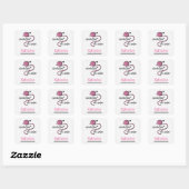 PInk Crochet Fast, Die Warm Vierkante Sticker (Vel)