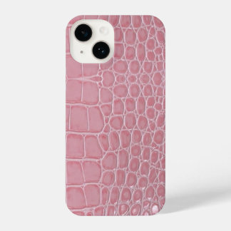 Pink Crocodile Leather Aesthetic iPhone 14 Hoesje