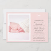 PINK CROSS | BAPTISME-INVITATIES KAART (Voorkant)