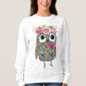 Pink Crown Floral Uil Sweatshirt (Voorkant)