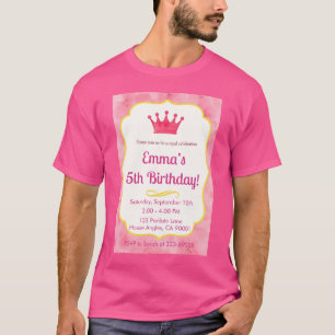 Pink Crown verjaardagsuitnodiging tovenarij T-shirt