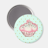 Pink Cupcake Bakou Aimant de cuisine (Recto/Verso)