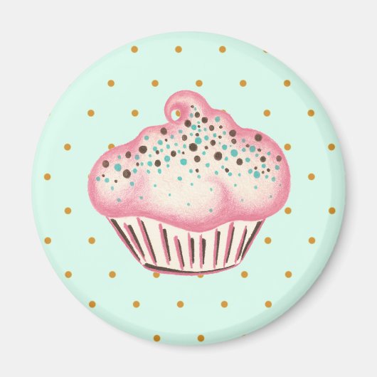 Pink Cupcake Bakou Aimant de cuisine (Devant)
