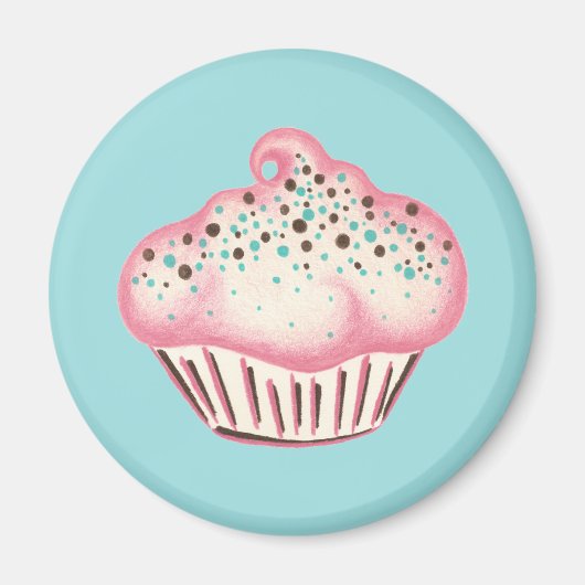 Pink Cupcake Bakou Aimant de cuisine (Devant)