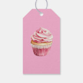 Pink Cupcake Birthday Cadeaulabel (Achterkant)