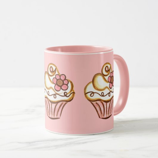 Pink Cupcake Mug (Devant droit)