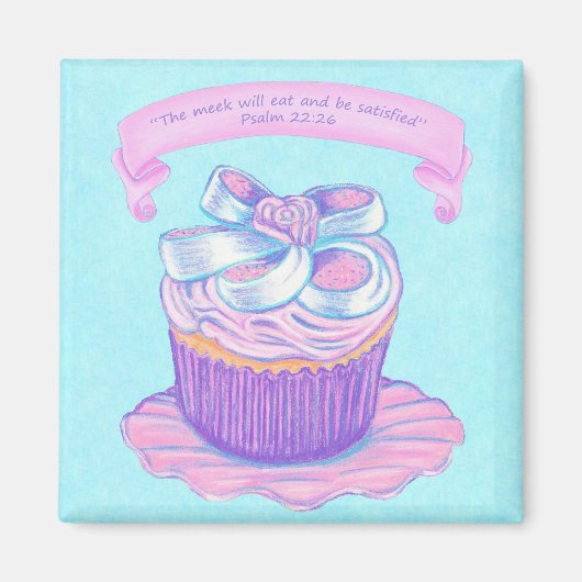 Pink CupCake Scripture Magnet (Devant)